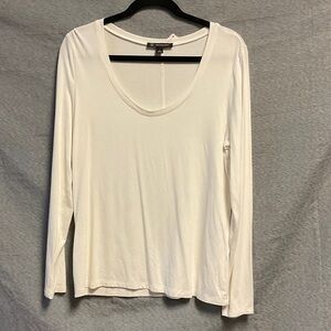 INC International Concepts Cream Long Sleeve Top